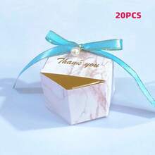 20/50/100 hộp giấy hình lục giác họa tiết vân đá cẩm thạch "Cảm ơn", hộp quà tặng nơ màu hồng/xanh dương/tím, hộp quà tặng tiệc màu hồng, hộp quà tặng màu tím, quà cưới, hộp quà tặng tiệc tùng, túi quà cảm ơn, đồ trang trí sinh nhật tự làm, quà tặng ngày Valentine, quà cưới, quà đính hôn, quà tặng tiệc cô dâu, quà sinh nhật, quà tặng tiệc mừng em bé. - Nhiều màu - Xem 38