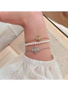 清新甜美四叶草花纯银手链，闪亮叠戴，小巧精致，散发迷人香气，女士配饰 - 四葉草手鍊 - 查看 6