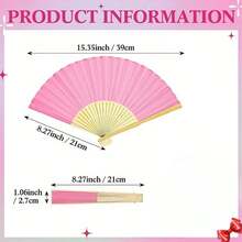 1/5/10/20/30/40支粉色纸折扇，竹制手持扇，新娘伴娘竹纸扇，单身派对装饰，拍照道具，DIY便携式竹纸扇，生日派对装饰，适用于订婚、毕业、婚礼派对装饰，家居卧室餐桌装饰，派对表演拍照道具，家居客厅办公室装饰 - 粉色 - 查看 11