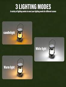 1pc Multi-Functional Retro Solar Portable Camping Lamp: Adjustable Dimming + All-Night Power Supply, Outdoor Waterproof And Shock-Resistant, Suitable For Portable Decorative Ambient Lighting For Camping Meals / Night Fishing / Emergency Lighting