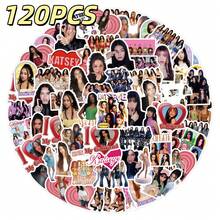 62 piezas Pegatinas de Chica Misteriosa KATSEYE, Colección Luz de Luna, Juego de Pegatinas Estéticas Soñadoras, Adecuado para Portátil y Botella de Agua - Caqui - Ver 10