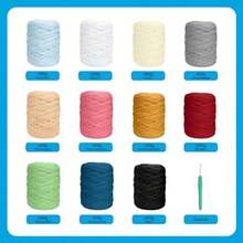 Hilo de camiseta, ancho 3cm, cinta de tejido de ganchillo grueso rosa polvoso para bolsas/cestas/alfombras de ganchillo, decoracin del hogar, artesanas de bricolaje (Negro, 200 M) - negro1+200 m - Ver 6