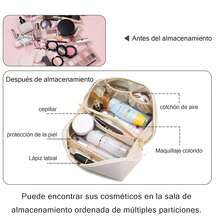 Bolsa de cosméticos para viaje, organizador de artículos de tocador, gran capacidad con ranuras divididas para cepillos, adecuada para cosméticos, artículos de tocador, cepillos, botellas - Rosa - Ver 6