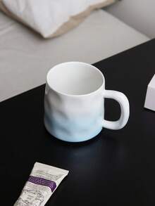 CMYD Studio 1 件 400 毫升手工陶瓷咖啡杯，不对称北欧风格茶杯，适合家庭、卧室、办公室、礼物、家庭聚会