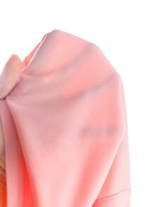 两件套女婴休闲时尚蝴蝶结刺绣短袖T恤上衣和3D蝴蝶结毛边牛仔长裤套装 - 粉色 - 查看 6