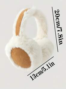 1 件女款白色带橙色毛绒耳套 - 彩色 - 查看 4