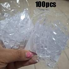 40/100个装粘性电缆夹，透明电线固定器，用于电源线管理，塑料电缆整理夹，适用于墙壁和桌子下方。 - 彩色 - 查看 11