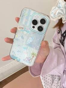 Ốp lưng cao cấp Niche Senior Feeling Blue Ocean Beach Jellyfish Starfish Following from Dream, Lovely Advanced Sense of Fashion and Personalized Drop Protection Shell, tương thích với iPhone 17 / 17 Pro Max, 16 Pro Max / 15 Pro / 14, 13/12/11. Thích hợp làm quà Giáng sinh cho người thân/bạn bè/chị em gái/bạn gái. - Màu xanh nhạt - Xem 3