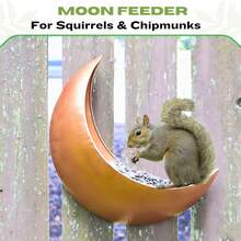 户外月牙形喂鸟器 - 可悬挂、安装在栅栏上，也可作松鼠喂食器，花园装饰，送给爱鸟人士的贴心礼物，金属材质