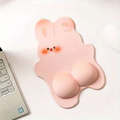 1 Piece Of Ergonomic Rabbit Shaped Mouse Pad With Gel Wrist Support, Non Slip Rubber Base And Smooth Surface For Precise Control - Ideal For Office And Games, Compatible With Notebook And Desktop Comp