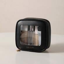 Transparent Cosmetic Bag With Visible Window, Large Capacity + Portable, Leather Transparent Toiletry Bag With Visible Window Design, Birthday Gift - Multicolor - View 16