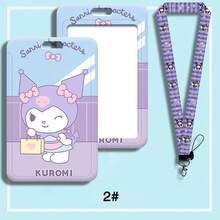 时尚可爱卡通图案滑动卡套，适用于学生证、公交卡、工作证、工厂工牌、地铁卡、餐卡、钥匙链挂绳、护士/员工证件套 - 彩色 - 查看 15