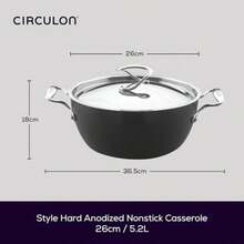 Style Hard Anodised Deep Chefs Casserole 26cm/5.2L Black - Black - View 3
