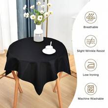 [Free Shipping]Small Square Tablecloth 36x36 Inch Washable Polyester Side Table Cloth Solid Black Heavy Duty End Table Cover For Dining Home Party - Black36inchx36inchSquare - View 6