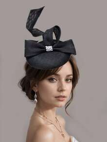 一顶优雅的复古迷你帽，适合赛马、嘉年华、单身派对、宴会、下午茶、高顶礼帽、德比帽、迷你头饰、迷你帽、学校用品、礼物、婚礼和其他场合。