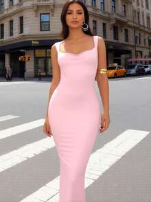Nightclub Backless Bow Dress | Sleeveless Bodycon Mermaid Party Dress - Rave Outfits, Festival Fashion & Cocktail Clubbing Dress - Hồng - Xem 6