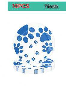 10/20pcs Dog Themed Party Tableware Set, Disposable Dinnerware Set, Dining Table Decor, Birthday Decor, Picnic Supplies, Scene Decor, Party Atmosphere Props, Holiday Supplies, Party Decorations - Multicolor - View 12