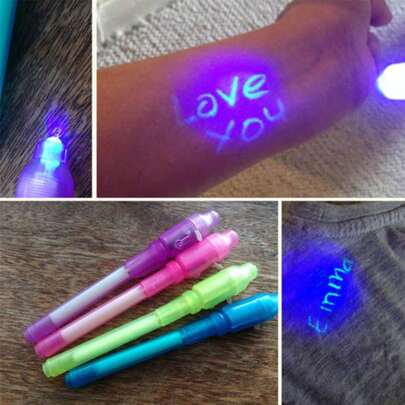 Write Your Secrets, UV Invisible Pen Detective Game Set, Pen Portable Record For Holiday Events Family Gatherings