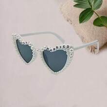 1/2 Peças/Conjunto Óculos em Formato de Coração Estilo Vintage para Noivo e Noiva - Adequado para Festa de Casamento Preto e Branco, Presentes para Chá de Panela, Adereços para Fotos de Casal, Itens Essenciais para Eventos Românticos