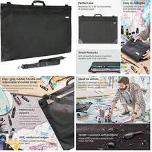 Arteza Art Portafolio - Funda de 24 x 36 pulgadas, color negro, gran carpeta de almacenamiento de arte suave para organizacin de obras de arte - 24 x 36 pulgadas + multicolor - Ver 1