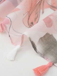 1pc Women's Printed Tassel Scarf, Beach Wrap Shawl For Vacation - Iris - View 3