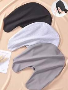 1/2pcs Unisex Sleep Cap With Blackout Eye Mask, 2-In-1 Windproof Warm Beanie Hat - Multicolor - View 2