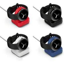 1pc Miimall Charger Stand Compatible With Samsung Galaxy Watch 6 5(40mm/44mm), Galaxy Watch 6 Classic/Watch 5 Pro Silicone Charging Stand Charger Base Holder With Integrated Cable Management Slot - White - View 4