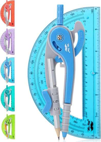 Mr Pen- Compass And Protractor Set, Math Compass For Geometry And Drawing