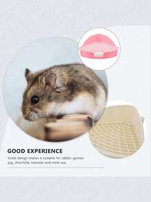 1pc Pink Rabbit Corner Litter Potty Trainer - Small Animal Cage Toilet Training Box For Guinea Pig, Ferret, Hamster (Not For Adult Rabbits/Large Rats) | Cage Corner Pet Litter Container With Free Fecal Scoop & Cleaning Brush | Valentine's Day Pet Supplies