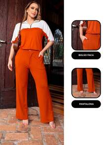 Women Two-Piece Outfits - Màu Cam cháy - Xem 4