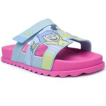 Chinelo Infantil Slide Grendene Kids Divertida Mente - Rosa e Azul - Rosa chiclete - Visão 1