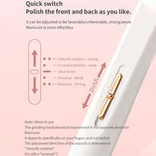 1 Set Mini Electric Nail Polishing Machine (5 Grinding Heads) Small Tool Nail Remover Nail Drill Portable Nail File Grinder - Multicolor - View 7