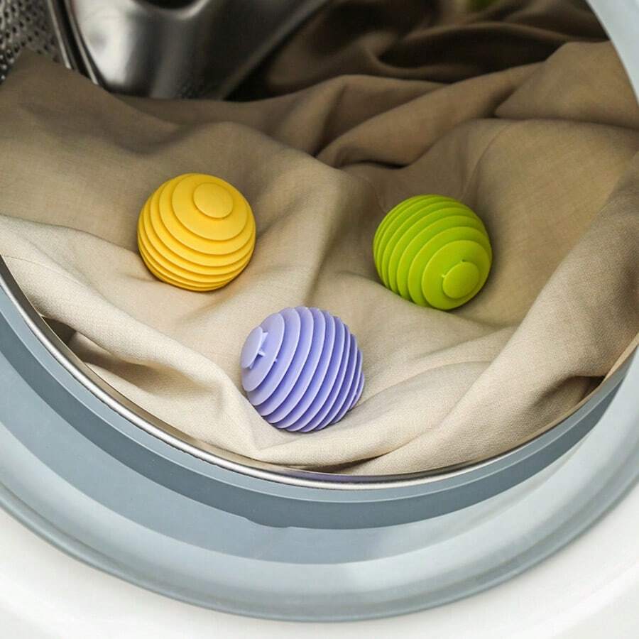 3/4 Pieces, Reusable Plastic Clothes Dryer And Lint Remover Balls, Anti-Static Clothing, Laundry Balls, Reusable Anti-Laundry Balls, Washing Dryer Balls, Washing Fabric Softener Balls, Laundry Care, Cleaning Supplies - Multicolor - View 1
