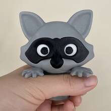 3D浣熊厕纸架 - 趣味独立式浴室套装，可爱垃圾桶造型纸巾架，3D打印浣熊厕纸架，趣味纸巾卷收纳架，可爱浴室装饰，适用于浴室和家居装饰