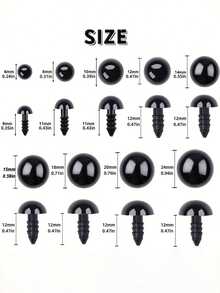100pcs Black Craft Eyes For DIY Dolls, Plastic Black Doll Eyes, Cartoon Eyes, Handmade DIY Decoration Eyes, Sewing Buttons, Fashion Accessories For Handmade Dolls, DIY Ornaments & Repair Kit For Stuffed Dolls