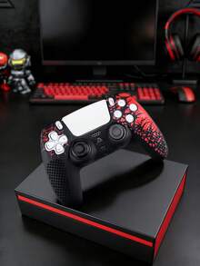 PlayStation 5 Controller Cover Set - Red Spider Web Design, Non-Slip Silicone Protective Case + Raised Thumbstick Caps, Sold Separately Or As A Set, Enhances Grip, Sweat-Proof, Dust-Proof, Scratch-Resistant, Improves Gaming Experience, Great Gift For PlayStation 5 Players, Christmas/New Year 2026 Gift, Holiday Promotion/Christmas Special Edition, Children/Family Gift, Year-End - Multicolor - View 1