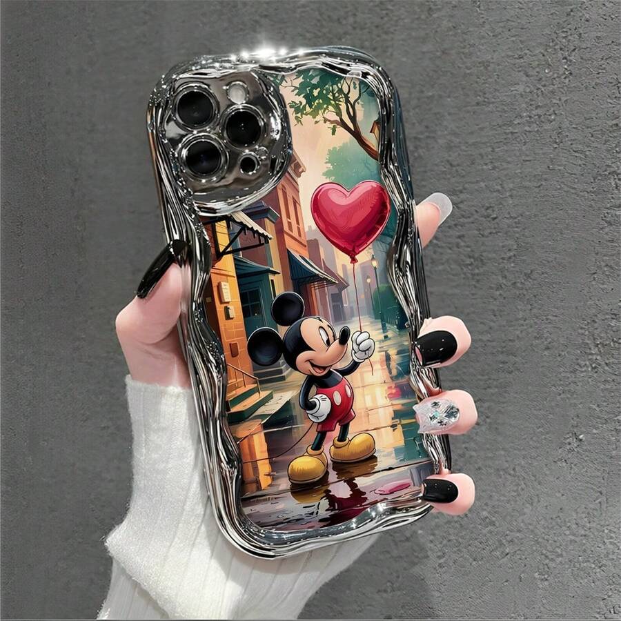 Disney What Mickey Mouse Patterned Phone Case Featuring A Heart Balloon Design. Compatible With IPhone 17, 16, 15, 14, 13, 12, And 11 Pro Models. Made Of TPU, With Shockproof Protection. A Perfect Gift Choice For Birthdays, Holidays, And Special Occasions. - Bạc - Xem 1