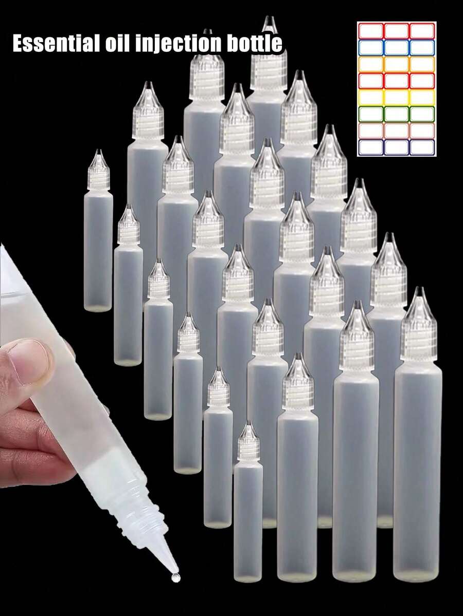 多尺寸精油滴管瓶，可重复使用的塑料液体分装瓶，适用于化妆品/精油，是储存精油、香水、精华液的理想之选，也适合DIY爱好者、旅行者、美容爱好者，是旅行套装、家庭芳香疗法、实验室用品、日常护肤的完美之选，用途广泛，可用作油瓶、液体容器和旅行小瓶，方便储存少量液体。 - 彩色 - 查看 1