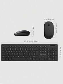 Kit Conjunto Teclado Y Mouse Inalámbrico en Español Clic Silencioso para PC Diseño Gota de Agua - Negro - Ver 2
