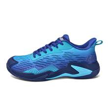 Men & Women Badminton Shoes, Carbon Board + Air Cushion Rubber Sole, Ultra-Light, Breathable, Anti-Slip, Wear-Resistant, Professional Badminton Match & Training Shoes - Teal Blue - View 9
