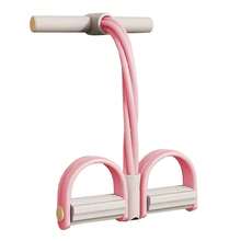 Resistance Pedal Bands Tension Rope Foot Exerciser With Puller Yoga Trainer Pink - Pink - View 2