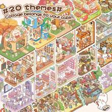 20片/套，61片套装（含1个镊子），3D微缩场景贴纸，成人儿童DIY 3D风景贴纸，拼图玩具贴纸，手工剪贴簿贴纸，装饰贴纸，DIY贴纸，适用于万圣节、复活节、圣诞节、母亲节、朋友聚会等场合，是馈赠佳品。 - 彩色 - 查看 4