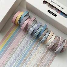 20 Rolls Of Combination Mounted Hand Book Thin Tape Vintage And Paper Tape Vintage Hand Book Tape Creative Decoration DIY Students - 多色1 - 查看 5