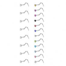 鼻钉：8 件装 20G 金/银 316L 医用级不锈钢鼻钉，低过敏性螺旋式鼻钉，男女通用，镶嵌透明立方氧化锆