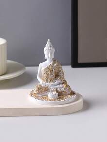 1pc Resin Creative Buddha Statue, Meditation Decor, Zen Home Decor, Holiday Decoration, Best Holiday Gift - Multicolor - View 7