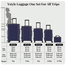 YSTYLE Suitcase Available In Various Colors Made Of PVC Material With Combination Lock And Silent Universal Wheels, Suitable For Storing Clothes For Business Trips, Boarding And Student Boarding. - Dark Blue - View 7