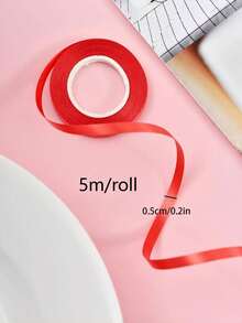 5/10/20卷 5米装饰气球丝带，防撕裂气球卷，生日、婚礼、节日DIY装饰必备派对气球配件 - 紅色 - 查看 3