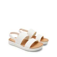Women Water Sandals Comfortable Flat Sandals Beach Platform Dressy Summer Casual Walking Shoes - 白色 - 查看 7