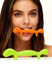 1PC Portable Smile Training Muscles Stretching Lifting Facial Exerciser Silicone Fitness Exercise V Face Tools - Multicolor - View 1