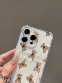 1pc Minimalist Cute Bow Teddy Bear Pattern Transparent Anti-Drop Phone Case, Compatible With IPhone XS/XS Max/XR/11/12/13/14/14 Plus/15/15 Plus/16/16 Plus/7/8 Plus/17/17 Pro And Other Models - Multicolor - View 8